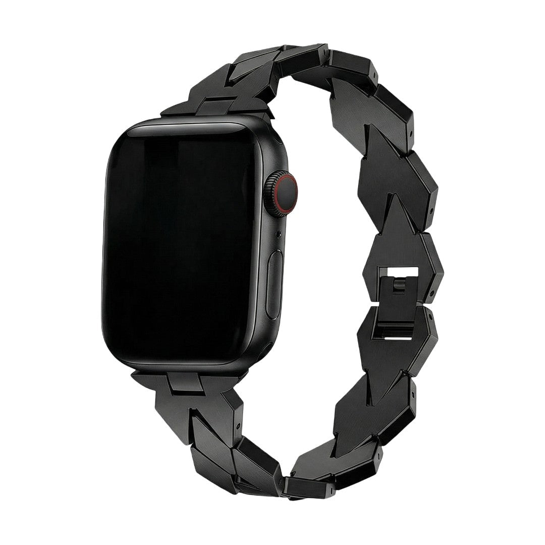Correa Apple Watch de eslabones geométricos, motivo rombo, cierre mariposa, modelo Angla