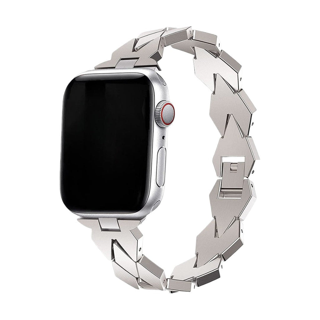 Correa Apple Watch de eslabones geométricos, motivo rombo, cierre mariposa, modelo Angla