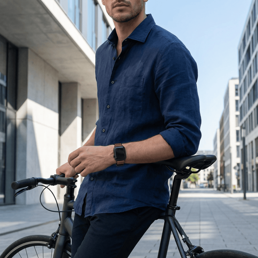 Correa Apple Watch de silicona con aspecto de piel, cierre magnético, modelo Kaelith
