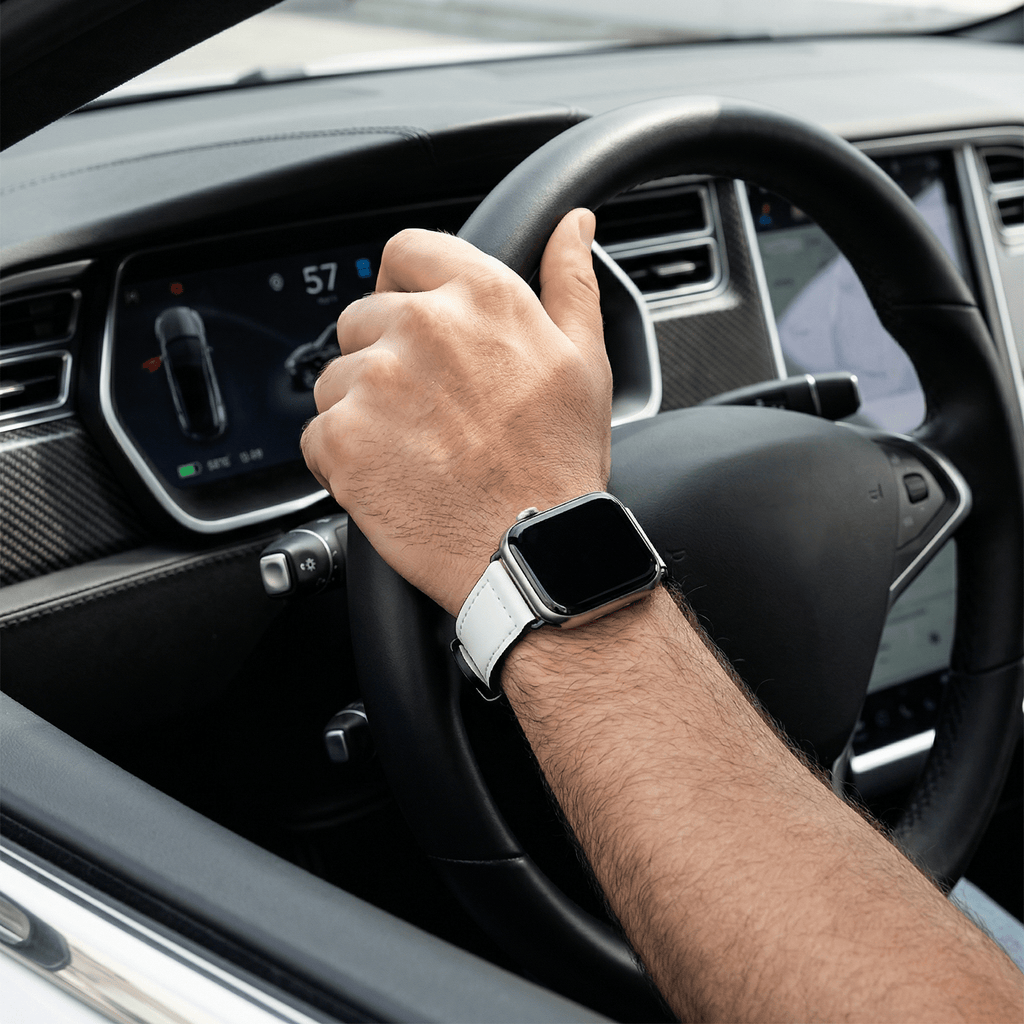 Correa Apple Watch de silicona con aspecto de piel, cierre magnético, modelo Kaelith