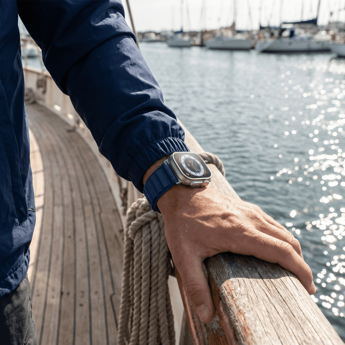 Correa de Apple Watch, de nailon con hebilla alpina, unisex, modelo Zane