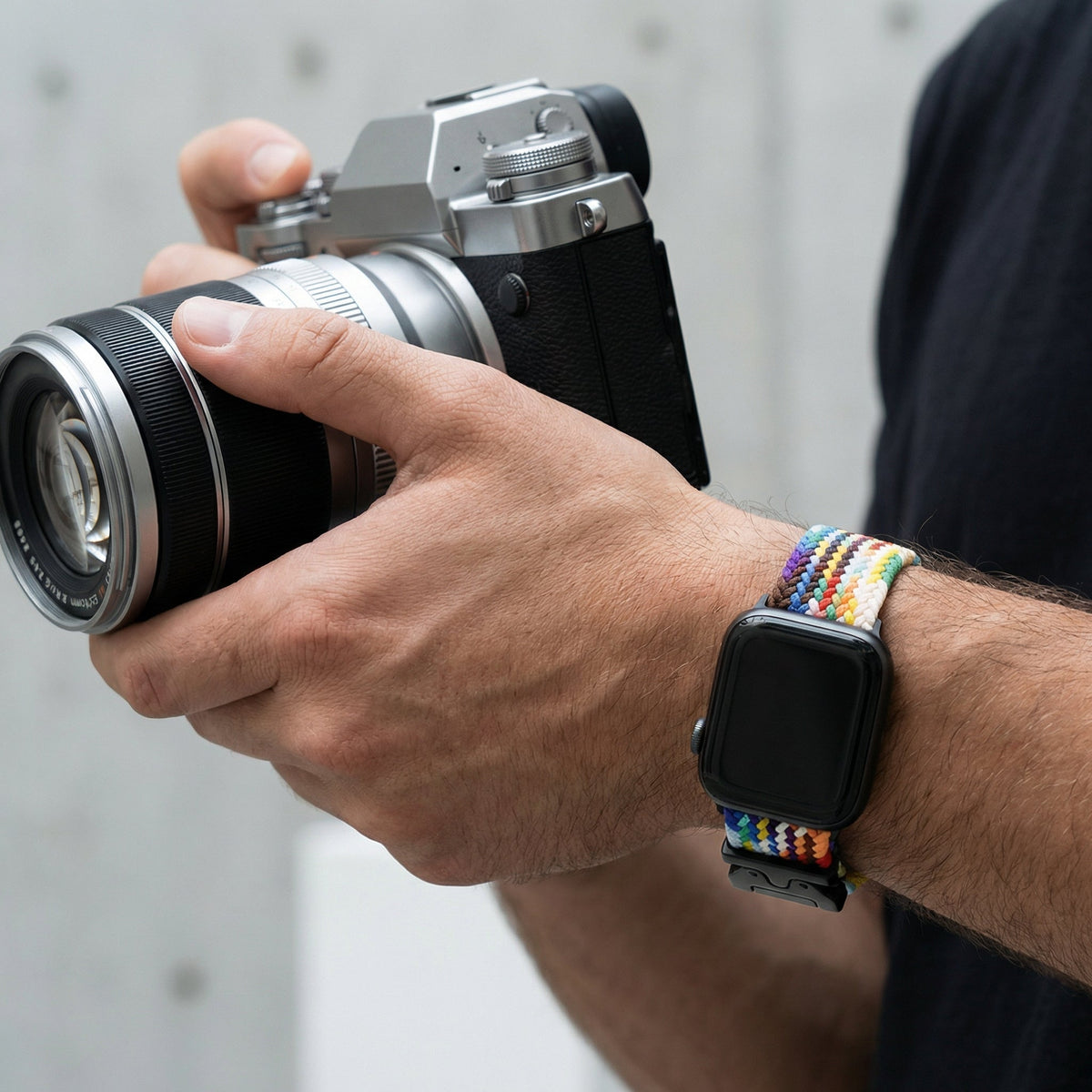 Correa Apple Watch, de nailon estampado, unisex, hebilla táctica, modelo Nélo