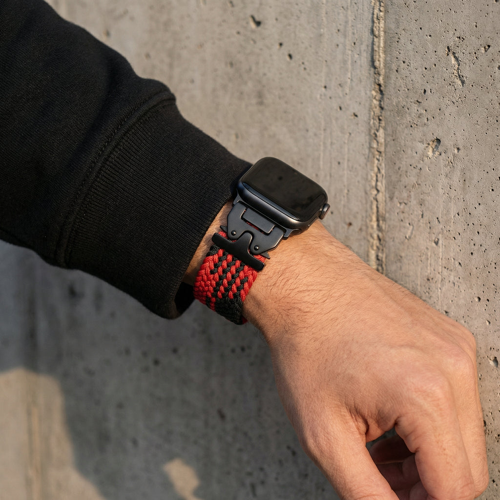 Correa Apple Watch, de nailon estampado, unisex, hebilla táctica, modelo Nélo