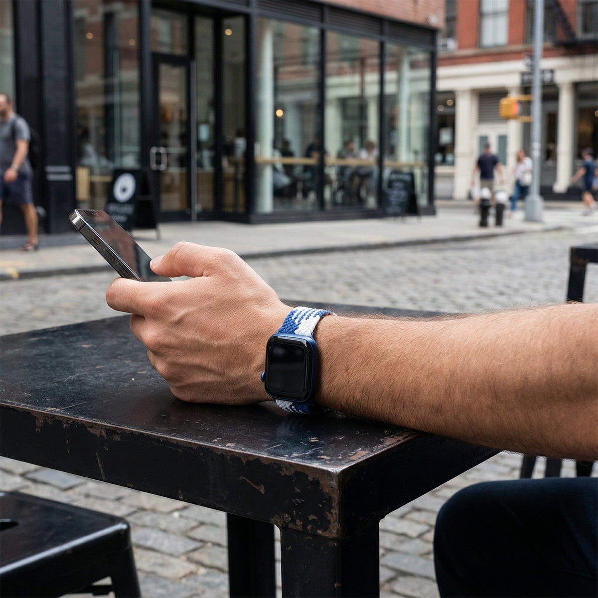Correa Apple Watch, de nailon estampado, unisex, hebilla táctica, modelo Nélo