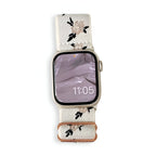 Correa Apple Watch de nailon floral, para mujer, modelo Elexia