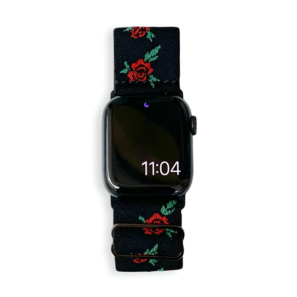 Correa Apple Watch de nailon floral, para mujer, modelo Elexia