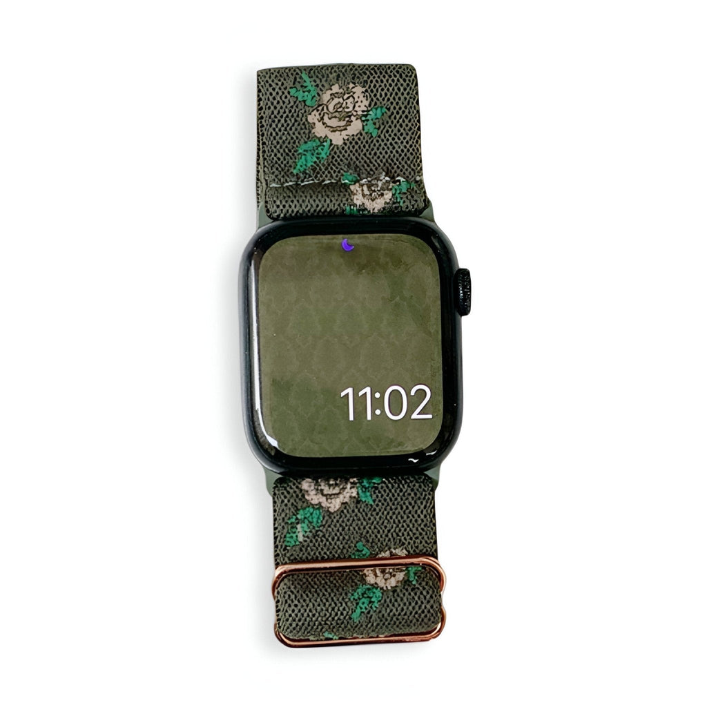 Correa Apple Watch de nailon floral, para mujer, modelo Elexia