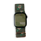 Correa Apple Watch de nailon floral, para mujer, modelo Elexia