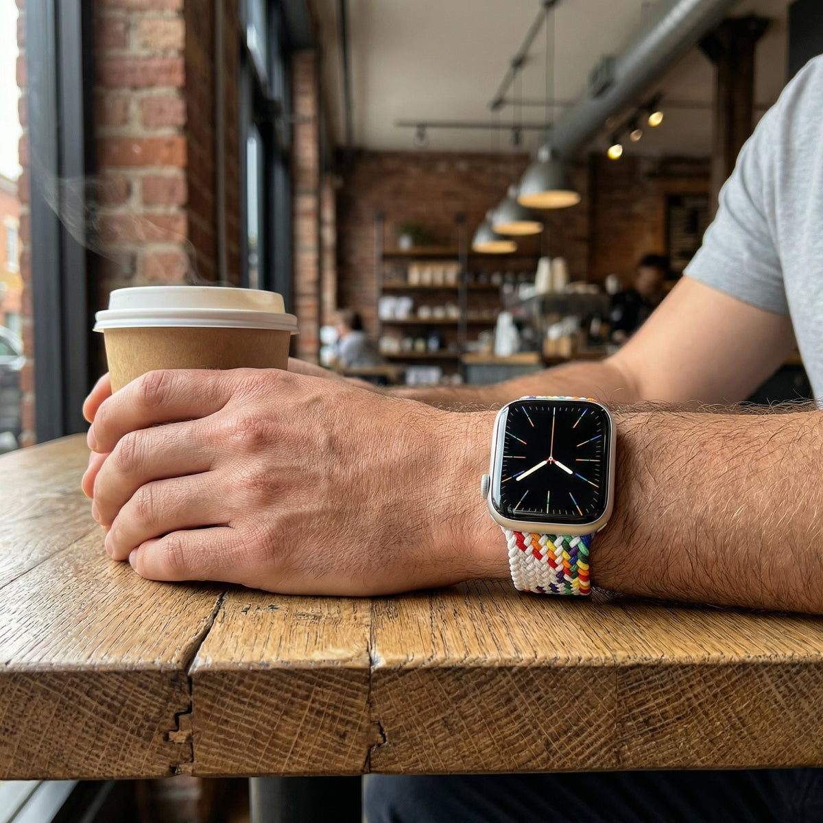 Correa de Apple Watch de nailon trenzado elástico, cierre magnético, modelo Cypher