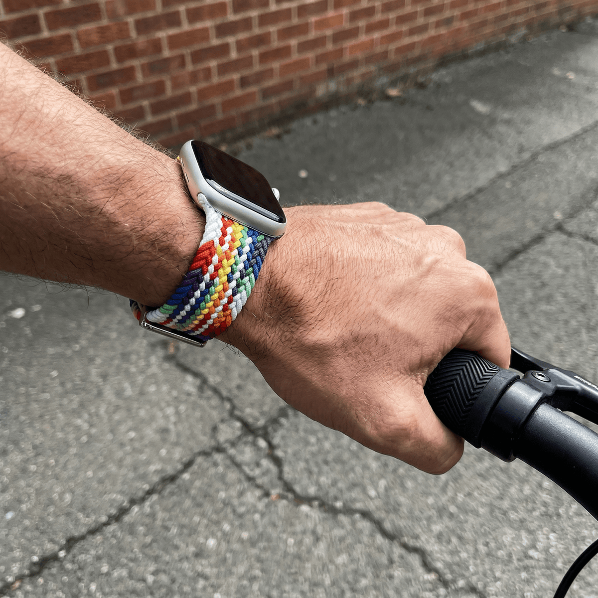 Correa de Apple Watch de nailon trenzado elástico, cierre magnético, modelo Cypher