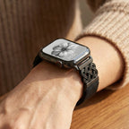Correa Apple Watch de nailon tejido, motivo de nudo celta infinito, hebilla magnética, estilo elegante, modelo Louison
