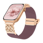 Correa Apple Watch de nailon tejido, motivo de nudo celta infinito, hebilla magnética, estilo elegante, modelo Louison
