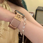 Correa Apple Watch de nailon tejido, motivo de nudo celta infinito, hebilla magnética, estilo elegante, modelo Louison