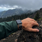 Correa Apple Watch de perlas naturales, piedra volcánica o turquesa, elástica ajustable, estilo bohemio chic, modelo Josin