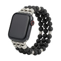 Correa Apple Watch de perlas naturales, piedra volcánica o turquesa, elástica ajustable, estilo bohemio chic, modelo Josin