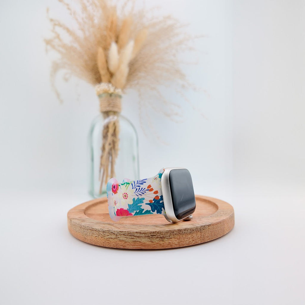 Correa Apple Watch, de silicona con estampado, para mujer, modelo Saroa