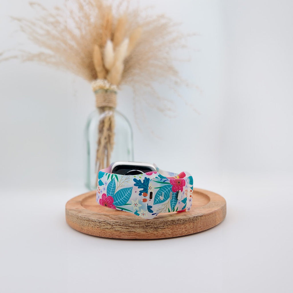 Correa Apple Watch, de silicona con estampado, para mujer, modelo Saroa