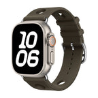 Correa de silicona perforada para Apple Watch, diseño transpirable, cierre de acero inoxidable, estilo dinámico, modelo Harténie