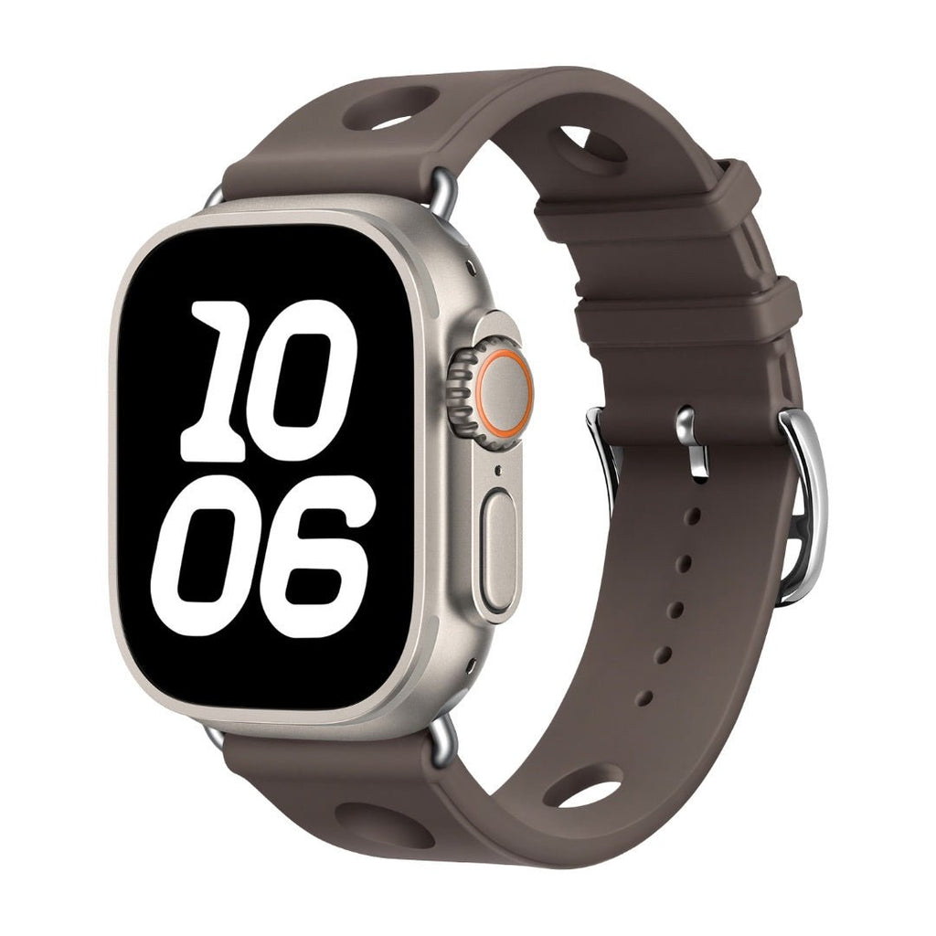 Correa de silicona perforada para Apple Watch, diseño transpirable, cierre de acero inoxidable, estilo dinámico, modelo Harténie