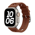 Correa de silicona perforada para Apple Watch, diseño transpirable, cierre de acero inoxidable, estilo dinámico, modelo Harténie