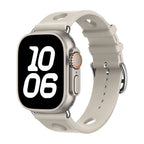 Correa de silicona perforada para Apple Watch, diseño transpirable, cierre de acero inoxidable, estilo dinámico, modelo Harténie