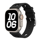 Correa de silicona perforada para Apple Watch, diseño transpirable, cierre de acero inoxidable, estilo dinámico, modelo Harténie