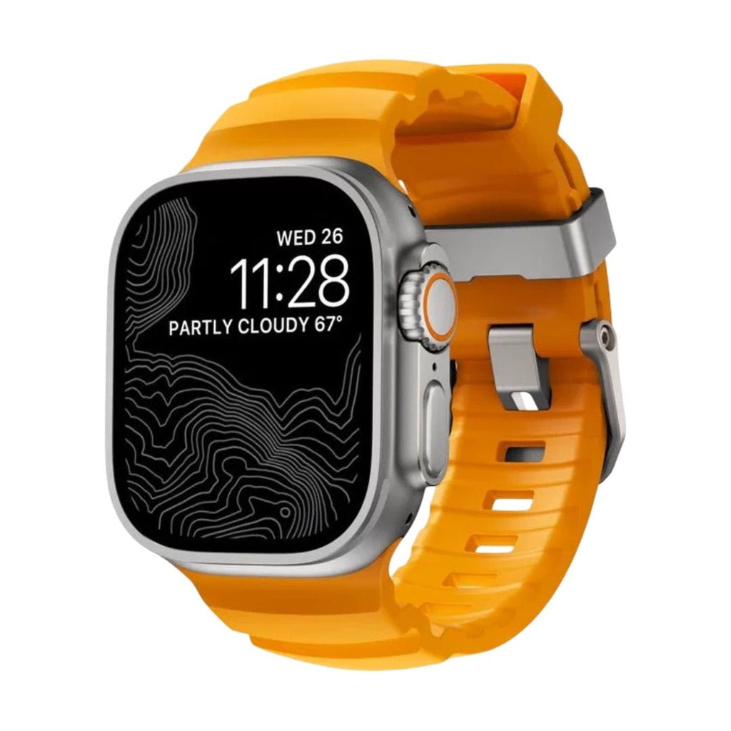 Correa de silicona reforzada para Apple Watch, hebilla resistente, look moderno para Apple Watch 44-49mm, modelo Sadius