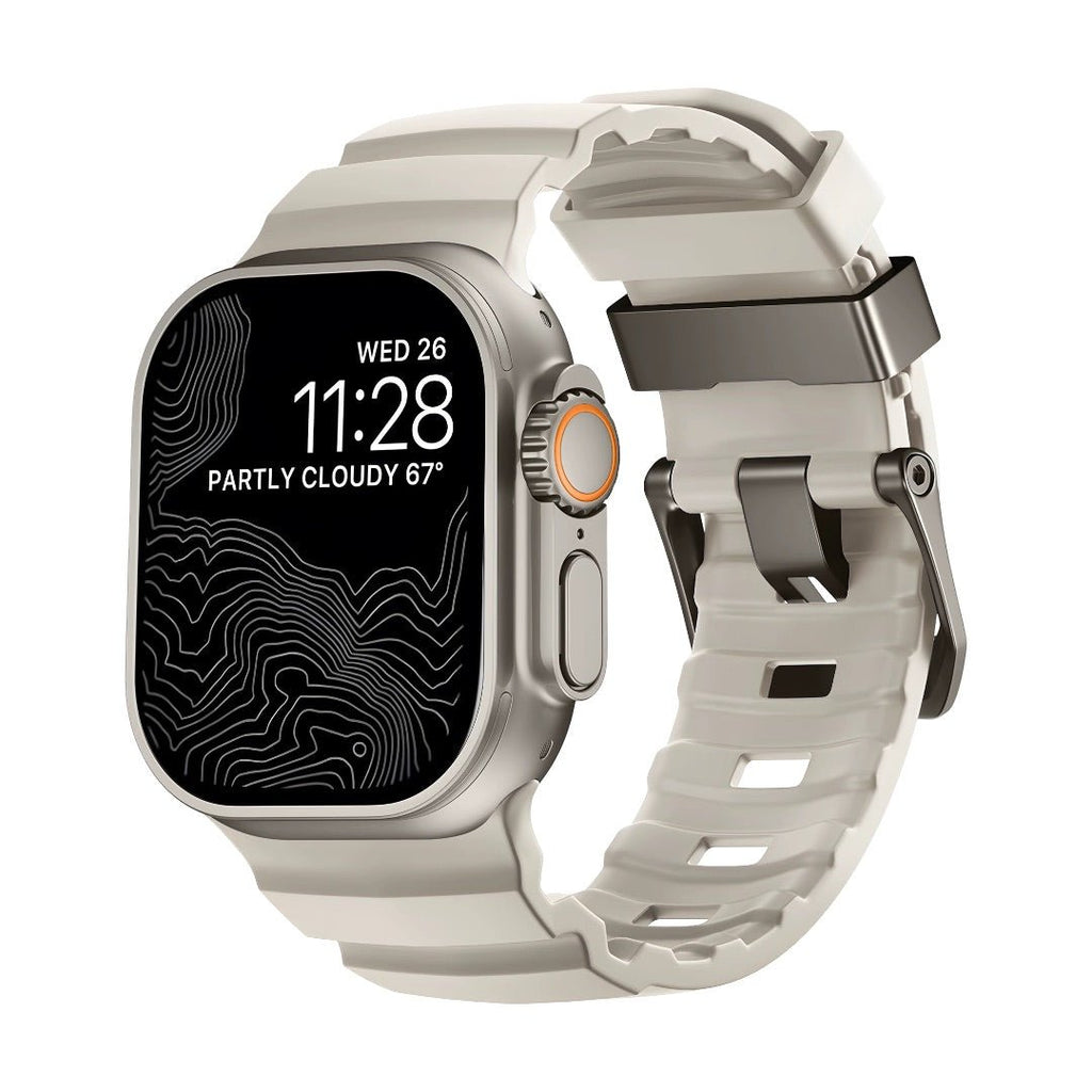 Correa de silicona reforzada para Apple Watch, hebilla resistente, look moderno para Apple Watch 44-49mm, modelo Sadius