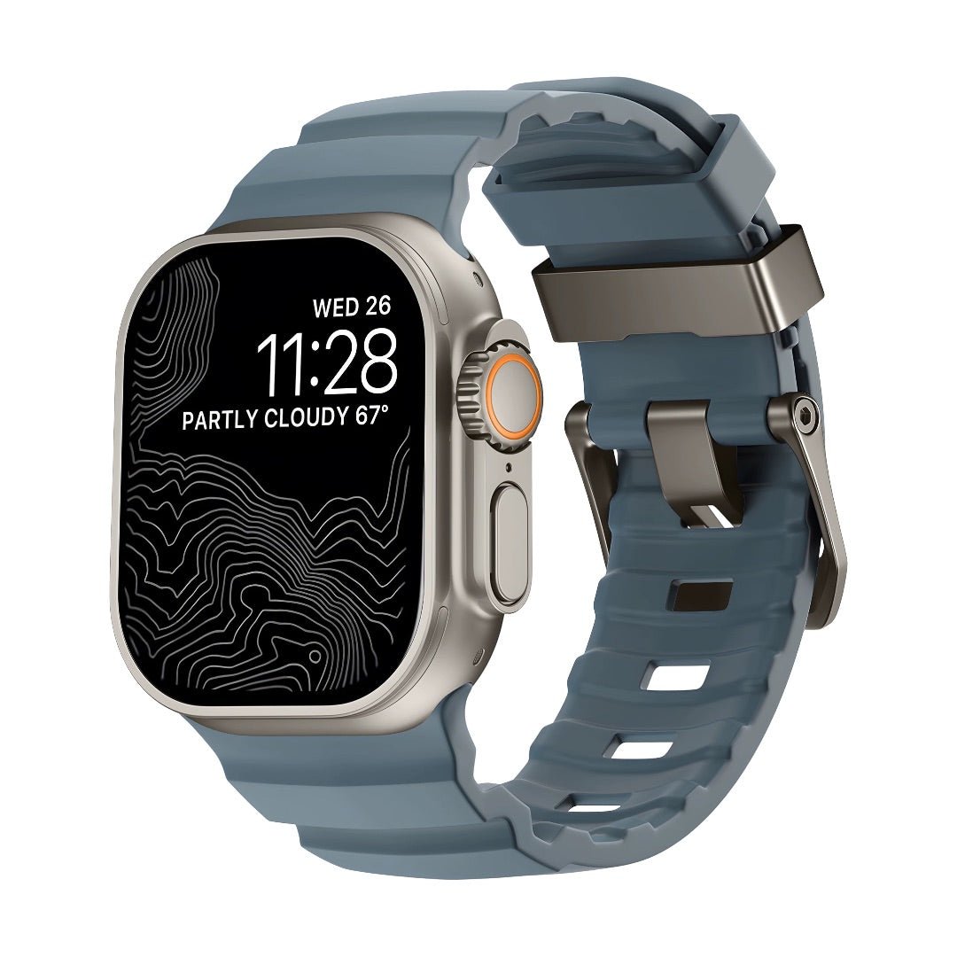 Correa de silicona reforzada para Apple Watch, hebilla resistente, look moderno para Apple Watch 44-49mm, modelo Sadius