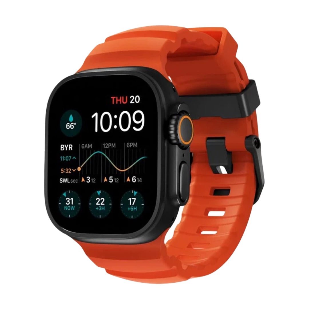 Correa de silicona reforzada para Apple Watch, hebilla resistente, look moderno para Apple Watch 44-49mm, modelo Sadius