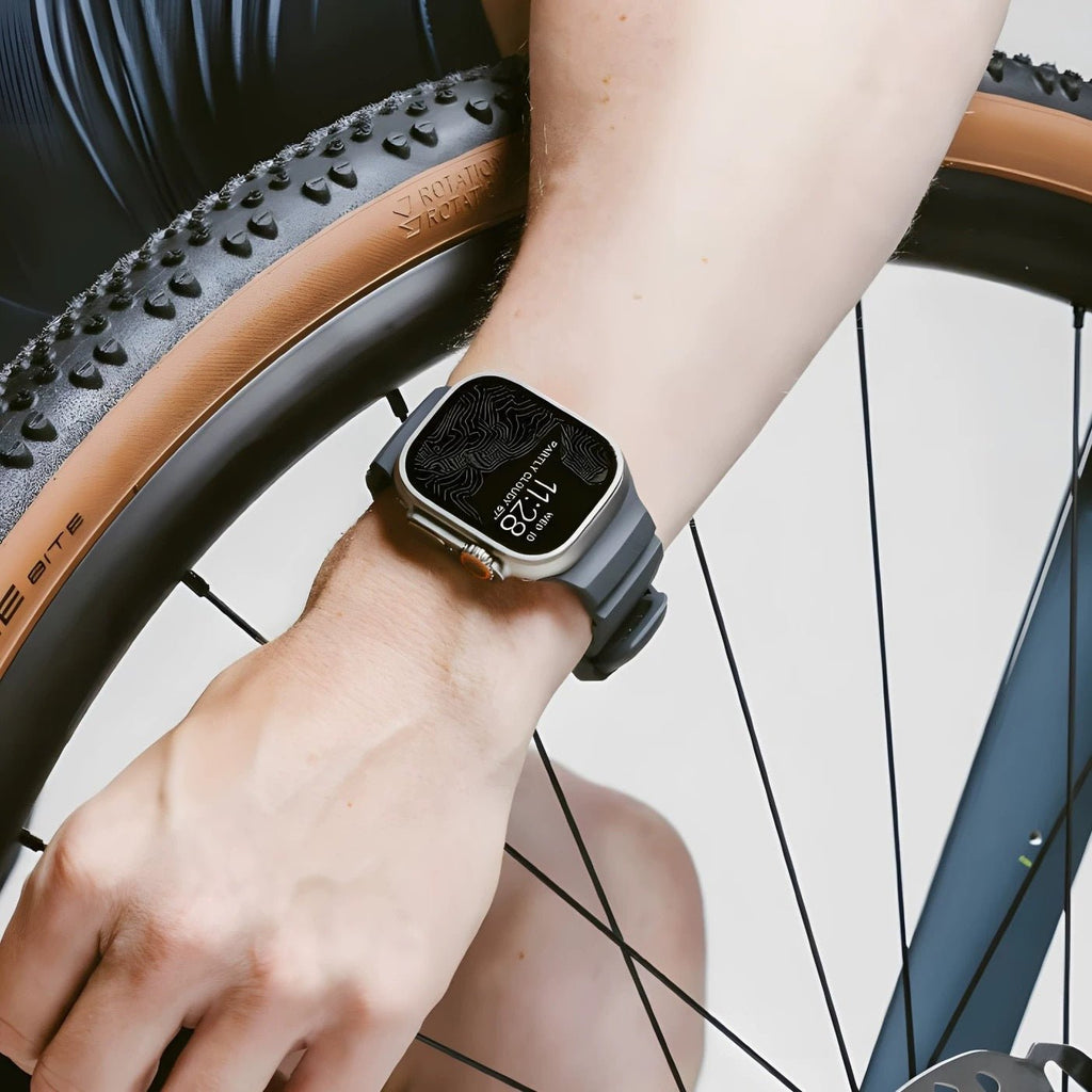 Correa de silicona reforzada para Apple Watch, hebilla resistente, look moderno para Apple Watch 44-49mm, modelo Sadius