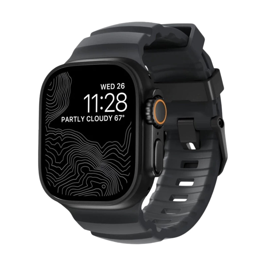 Correa de silicona reforzada para Apple Watch, hebilla resistente, look moderno para Apple Watch 44-49mm, modelo Sadius