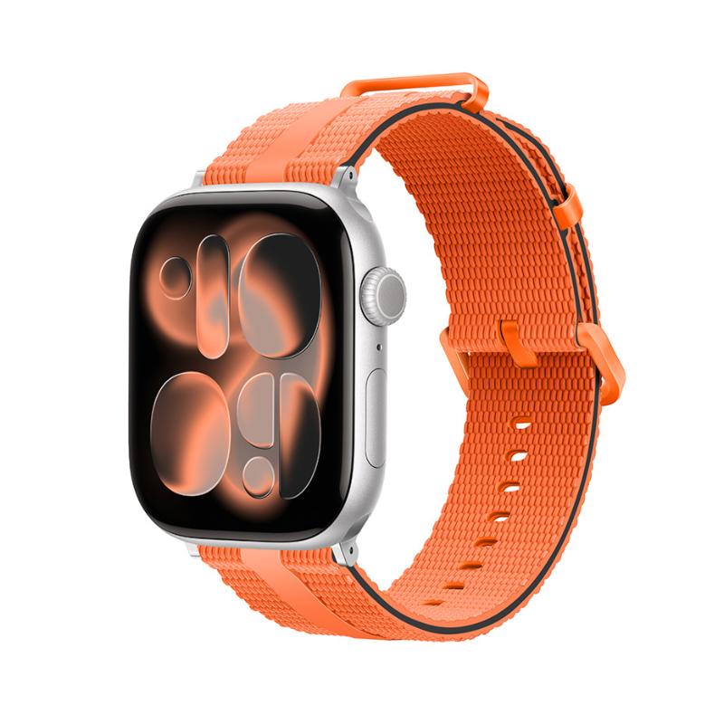 Pulsera de silicona texturizada para Apple Watch, con hebilla robusta de acero inoxidable, comodidad absoluta, modelo Guetta