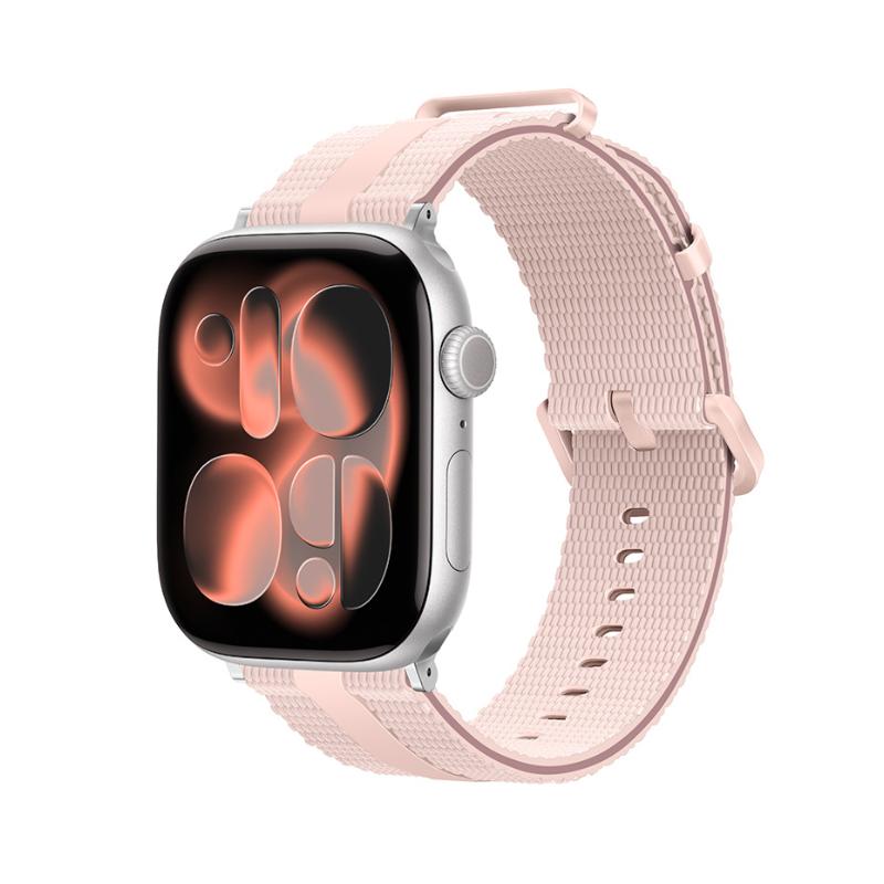 Pulsera de silicona texturizada para Apple Watch, con hebilla robusta de acero inoxidable, comodidad absoluta, modelo Guetta