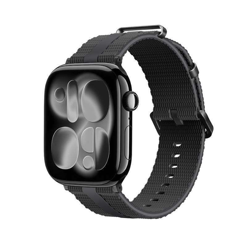 Pulsera de silicona texturizada para Apple Watch, con hebilla robusta de acero inoxidable, comodidad absoluta, modelo Guetta