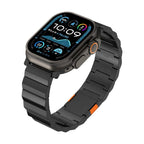 Correa de titanio para Apple Watch, eslabones planos, cierre magnético, modelo Criko