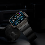 Correa de titanio para Apple Watch, eslabones planos, cierre magnético, modelo Criko
