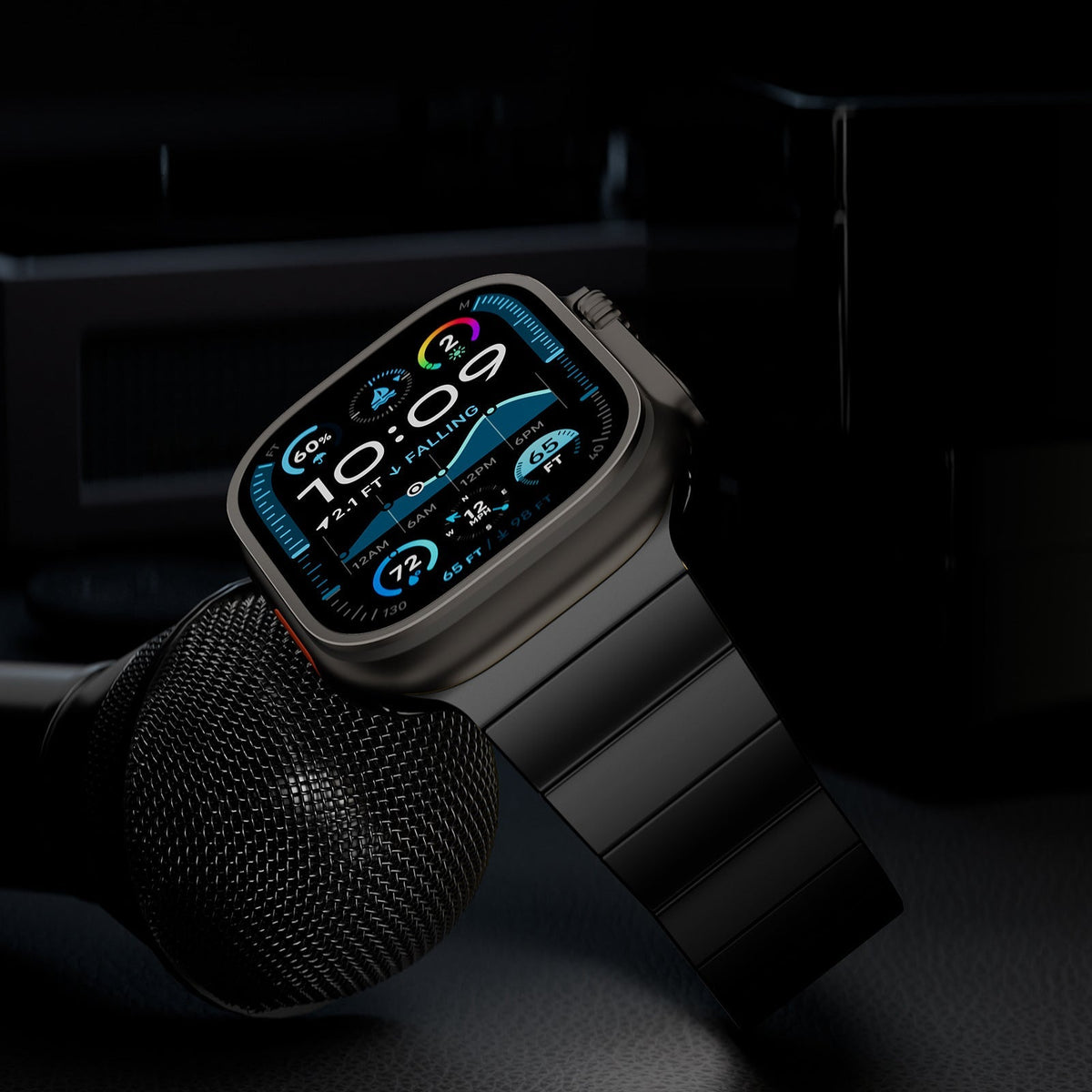 Correa de titanio para Apple Watch, eslabones planos, cierre magnético, modelo Criko