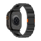 Correa de titanio para Apple Watch, eslabones planos, cierre magnético, modelo Criko