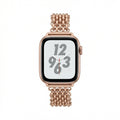 Correa Apple Watch de acero inoxidable, malla bizantina trenzada, cierre a presión, modelo Coranie
