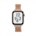 Correa Apple Watch de acero inoxidable, malla bizantina trenzada, cierre a presión, modelo Coranie