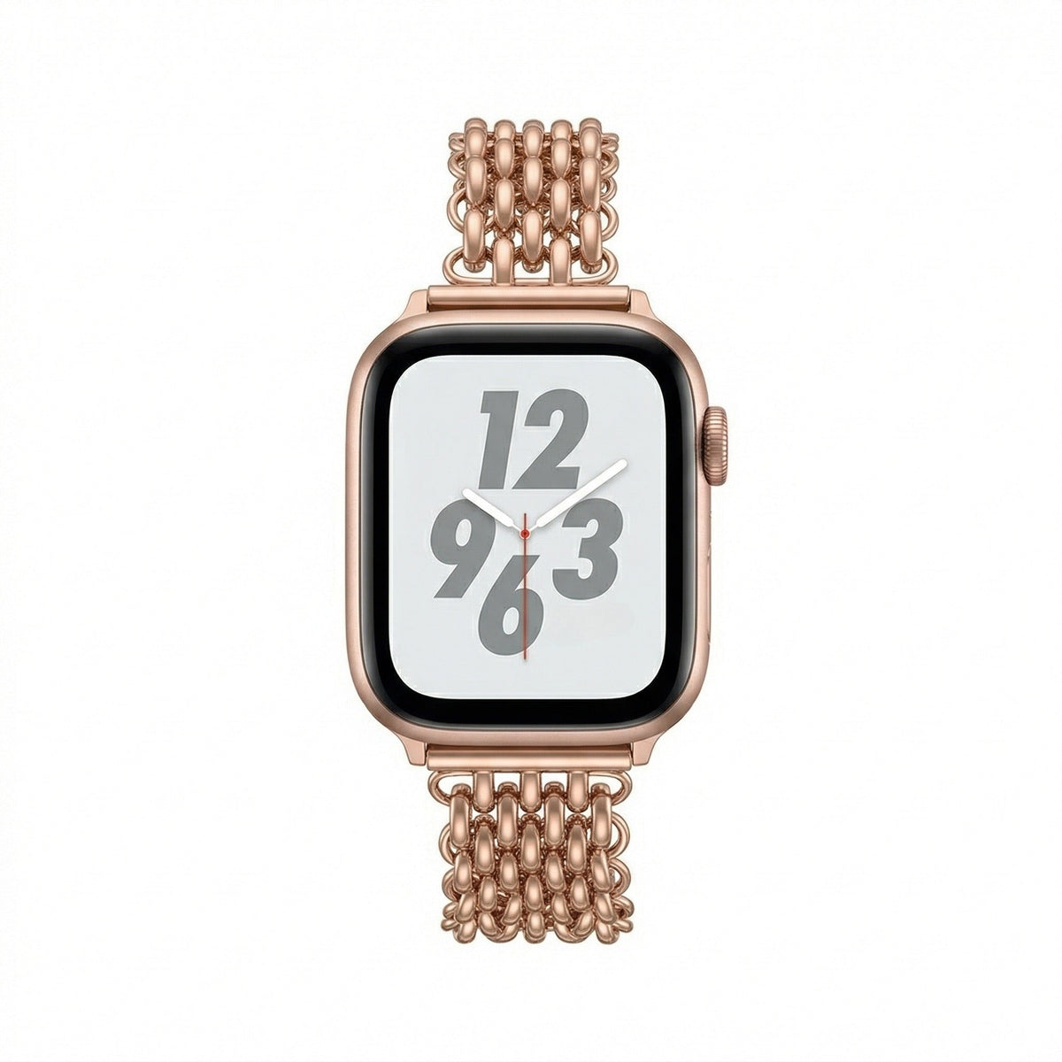 Correa Apple Watch de acero inoxidable, malla bizantina trenzada, cierre a presión, modelo Coranie