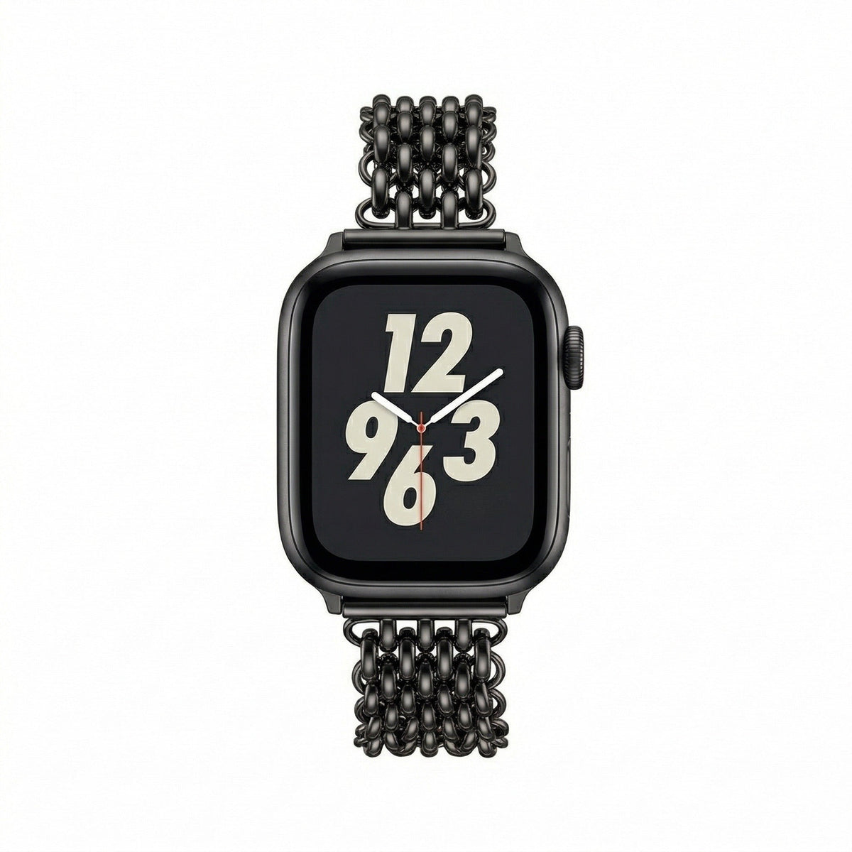 Correa Apple Watch de acero inoxidable, malla bizantina trenzada, cierre a presión, modelo Coranie
