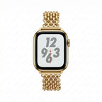 Correa Apple Watch de acero inoxidable, malla bizantina trenzada, cierre a presión, modelo Coranie