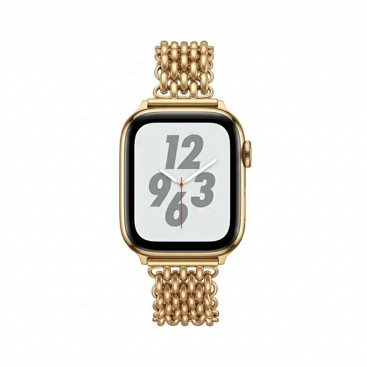 Correa Apple Watch de acero inoxidable, malla bizantina trenzada, cierre a presión, modelo Coranie