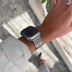 Correa Apple Watch de malla de escamas hexagonales, cierre desplegable, modelo Zeldia