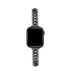 Correa Apple Watch de doble malla cubana y pedrería, eslabones ajustables, para mujer, modelo Kania
