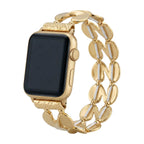 Correa Apple Watch, eslabones en S pulidos, elástica, acabado dorado o plateado, modelo Souria