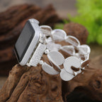 Correa Apple Watch, eslabones en S pulidos, elástica, acabado dorado o plateado, modelo Souria