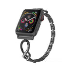 Correa Apple Watch, eslabones calados, motivo infinito con pedrería, modelo Faidra